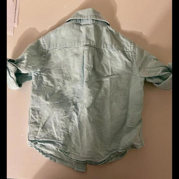 Janie and Jack Boys Blue Long Sleeve Button-Down Shirt - Picture 5 of 5